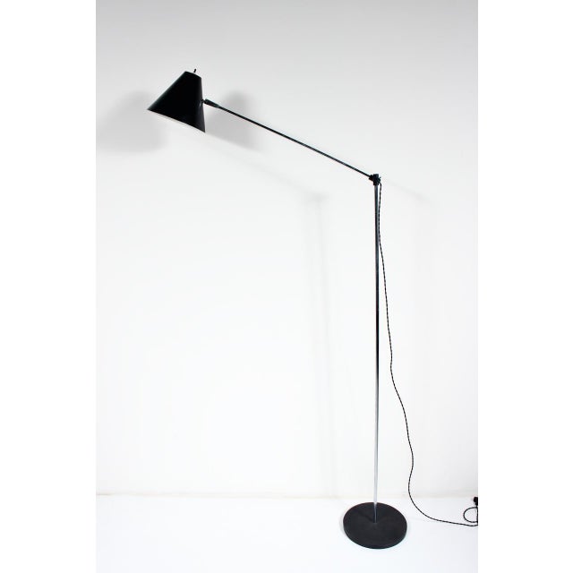 Robert Sonneman Style Adjustable Chrome Floor Lamp with Black Cone Shade, 1970s For Sale - Image 13 of 13