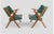 Vintage Armchairs in Wood and Green Skai from Dal Vera, 1960s, Set of 2 For Sale - Image 4 of 9