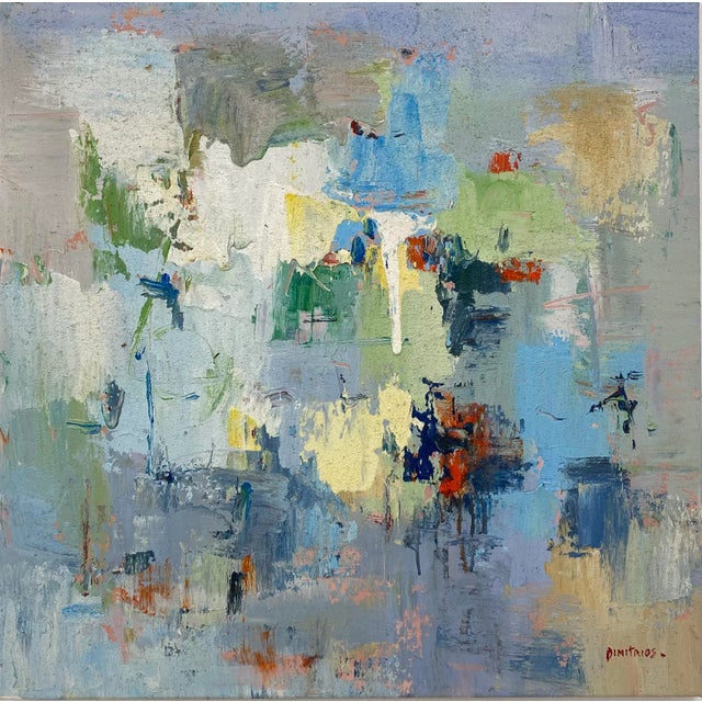 Contemporary Abstract Original Oil Painting, 24" X 24" For Sale