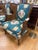 Pair of Vintage Cane Wingback Chairs With New Chinoiserie Upholstery For Sale - Image 9 of 11