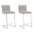 Parma Light Grey Vegan Leather & Steel Counter Stools - Set of 2 For Sale