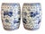 2020s Chinoiserie Porcelain Blue and White Dancing Foo Dogs Garden Stools - A Pair For Sale - Image 5 of 7