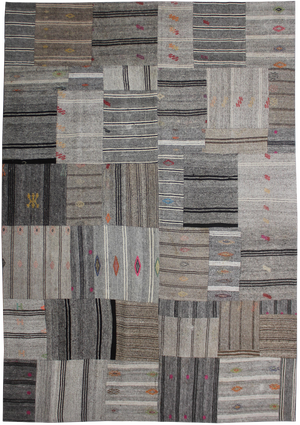 Hand Knotted Patchwork Kilim by Aara Rugs Inc. - 8′8″ × 11′8″