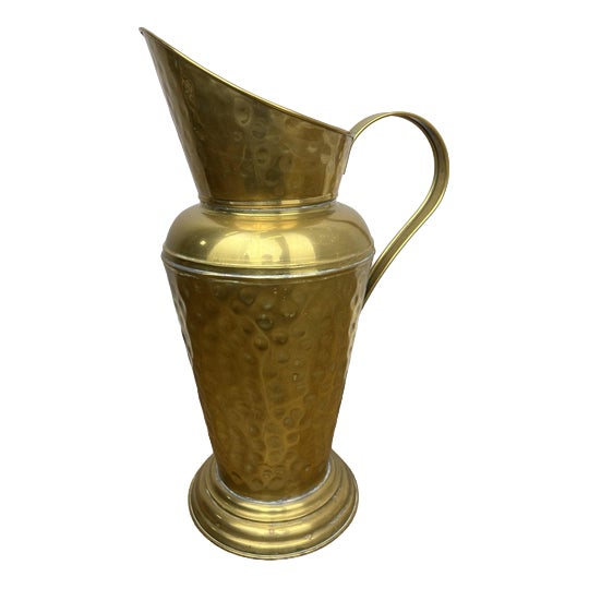 Vintage Umbrella Stand in Hammered Brass For Sale