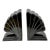 Vintage MCM Fitz and Floyd Art Deco Black Ceramic Bookends-Pair For Sale