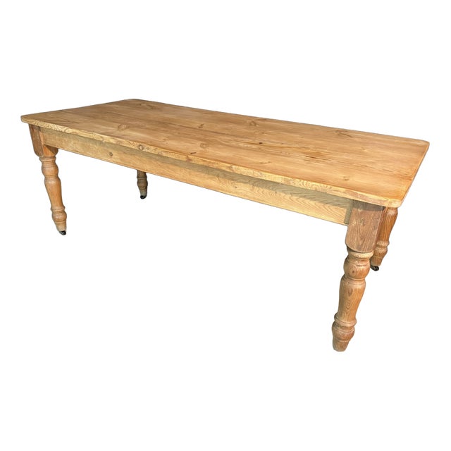 Pine Farmhouse Dining Table, 1920s For Sale