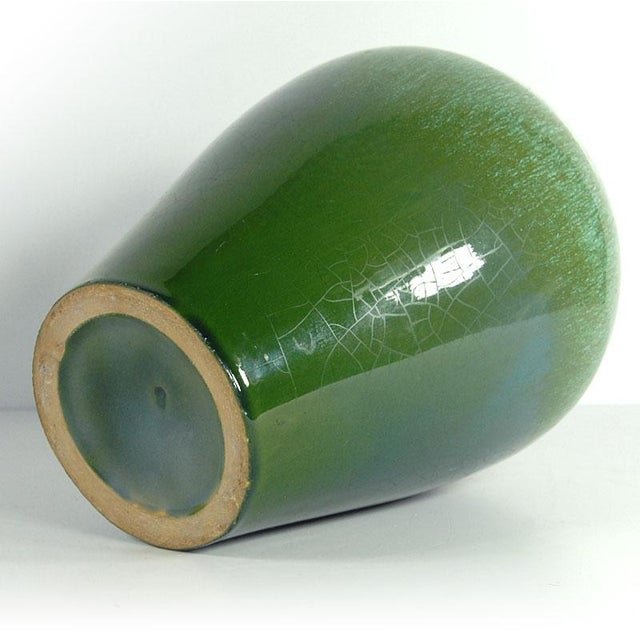 French Green Ceramic Vase, 1960 For Sale - Image 6 of 9