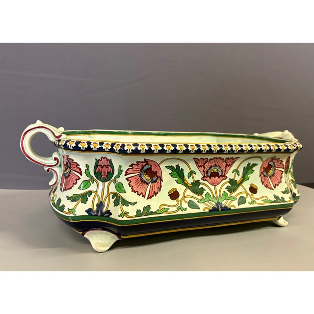 Antique Sarreguemines Earthenware Planter, 1890s For Sale - Image 5 of 12