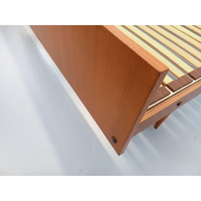 Vintage Scandinavian Style Double Bed in Teak with Integrated Illuminated Bedside Tables and Slatted Base, 1960s For Sale - Image 13 of 18