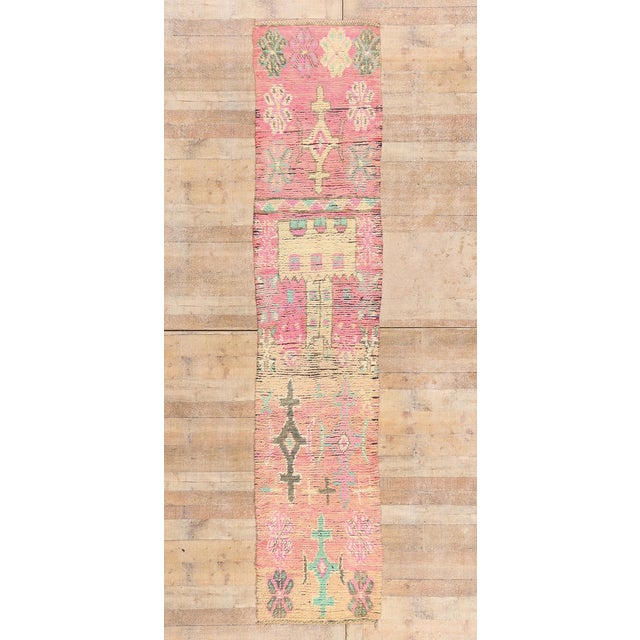 Vintage Boujad Moroccan Rug, 02'06 X 11'10 For Sale - Image 10 of 10