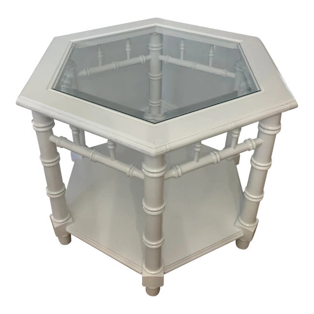 Lane Furniture Faux Bamboo Hexagon Side Table Chairish
