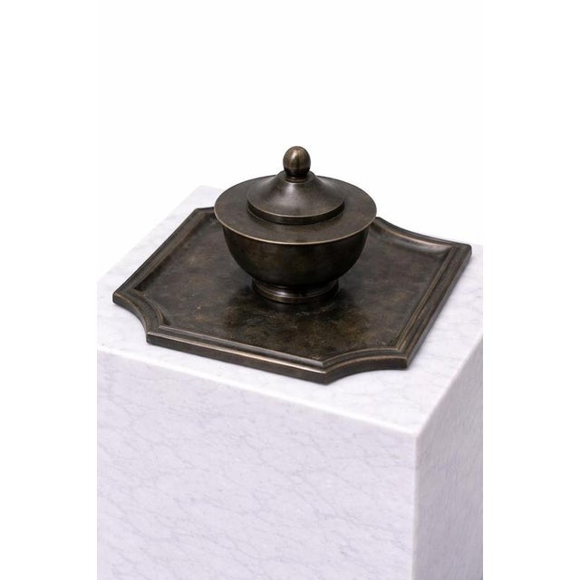 1930s Swedish Art Deco Bronze Inkwell from GAB, Sweden, 1930s For Sale - Image 5 of 7