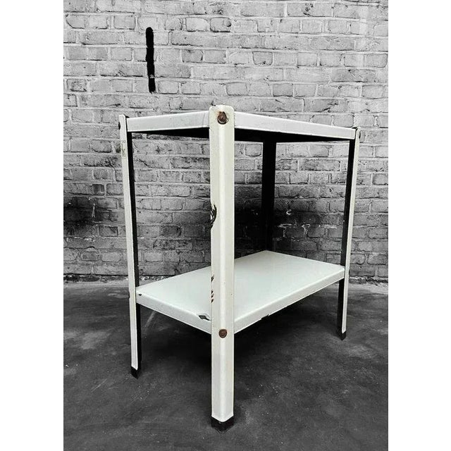 Industrial White Enamel Table For Sale - Image 6 of 6