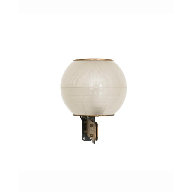 Feltre Brass Wall Lamps with Fresnel Glass for Greco, 1950s, Set of 2, in Very Good conditions. Designed 1950 to 1959 I...
