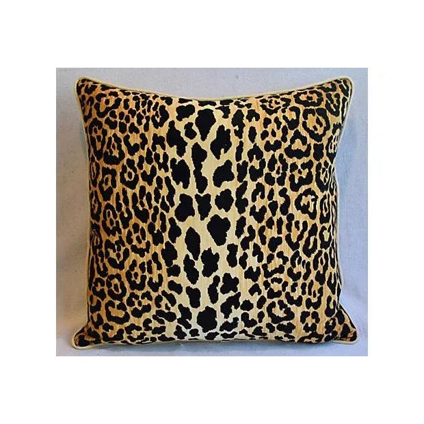 Contemporary 26" Custom Leopard Spot Safari Velvet Feather Down Pillows - a Pair For Sale - Image 3 of 11