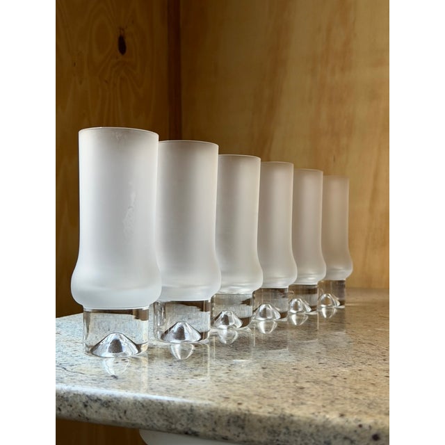 Vintage Frosted Highball Glasses, 1970, Set of 6 For Sale - Image 12 of 14