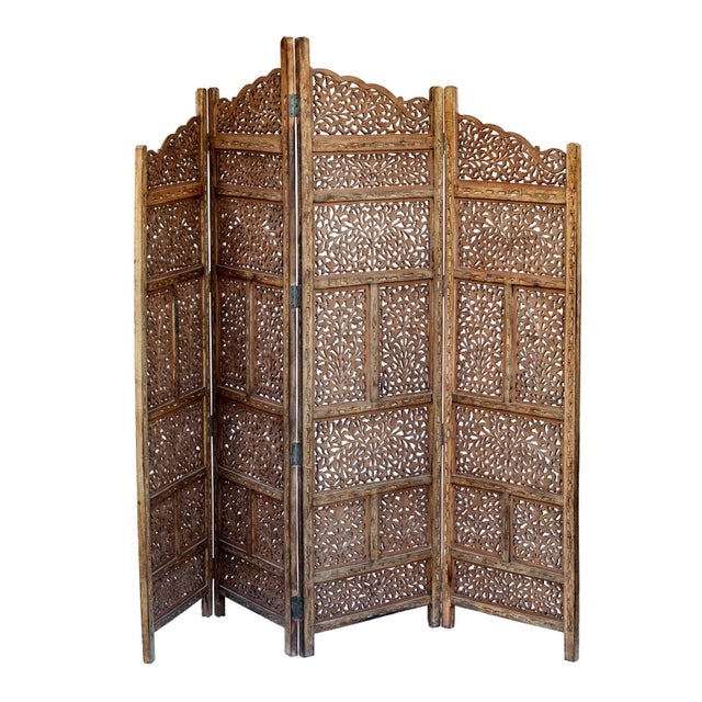 Vintage Handcrafted Wood Screen; Room Divider For Sale - Image 4 of 12