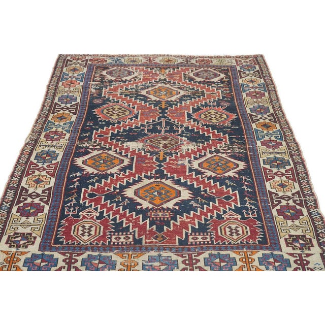 Antique Shirvan Caucasian Rug 3'7'' X 4'6'' For Sale - Image 10 of 11