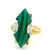 Mid-Century Modern 1980s Italian Modernist 14k Gold Malachite & Diamond Statement Ring, Signed Tj, Size 6.75 For Sale - Image 3 of 13
