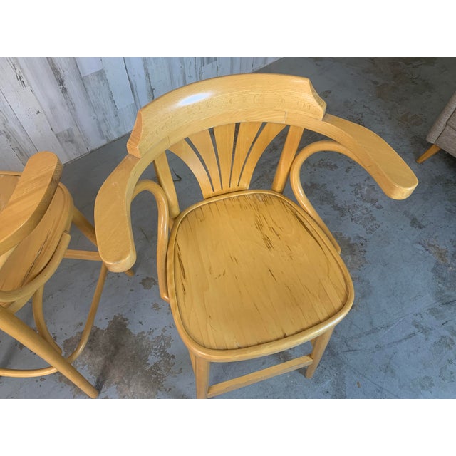 Tan Vintage Radomsko ZMG Polish Bentwood Bar Stool Chairs For Sale - Image 8 of 10