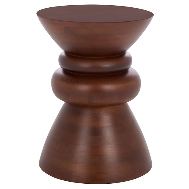 Ignacio Round Accent Table in Walnut For Sale In Philadelphia - Image 6 of 6