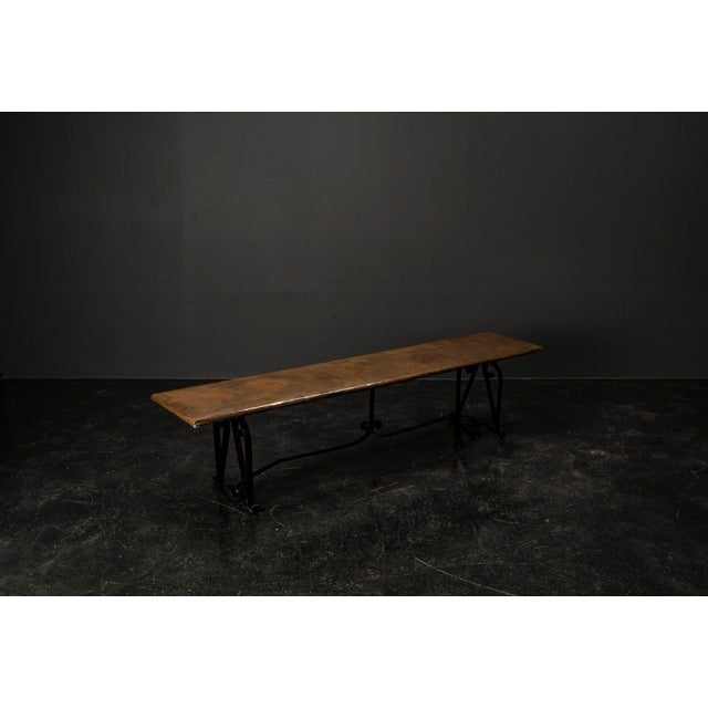 Black Handcrafted Copper-Clad Bench, 1920s For Sale - Image 8 of 18