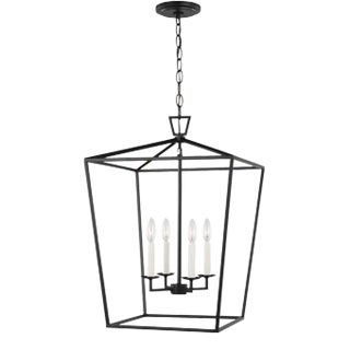 Chapman & Myers By Visual Comfort Studio Dianna 4-Light Medium Pendant in Midnight Black For Sale