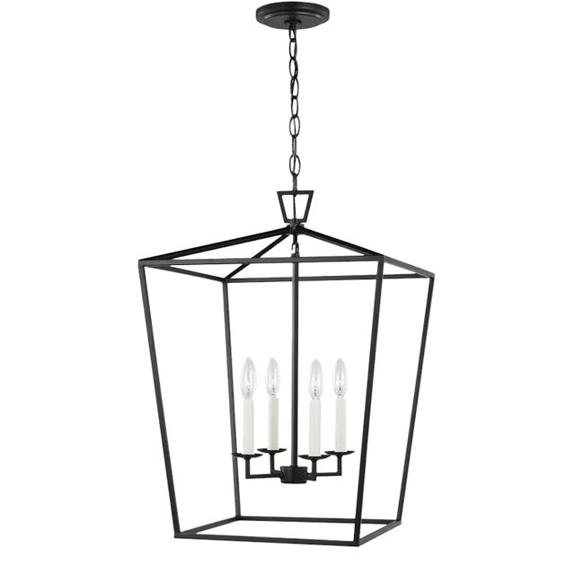 Chapman & Myers By Visual Comfort Studio Dianna 4-Light Medium Pendant in Midnight Black For Sale