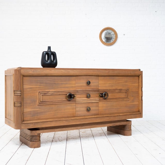 Brown Mid-Century Modern French Sideboard, 1940s For Sale - Image 8 of 10