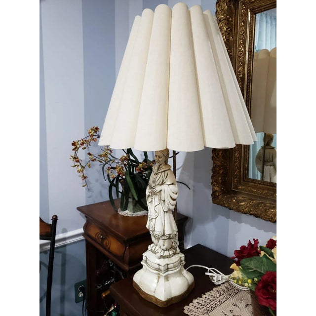 Early 1900 Rare, porcelain spiritual statue lamps. Male and female.