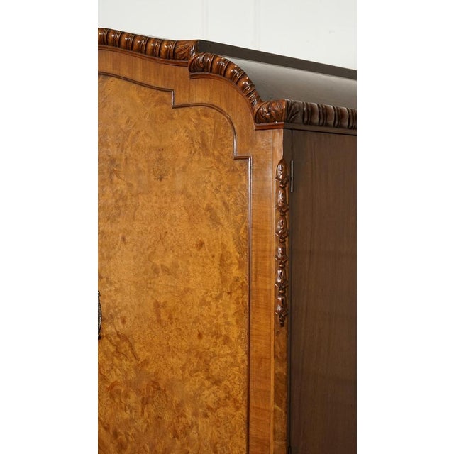 Wood Victorian Queen Anne Burr Walnut Wardrobe For Sale - Image 7 of 18
