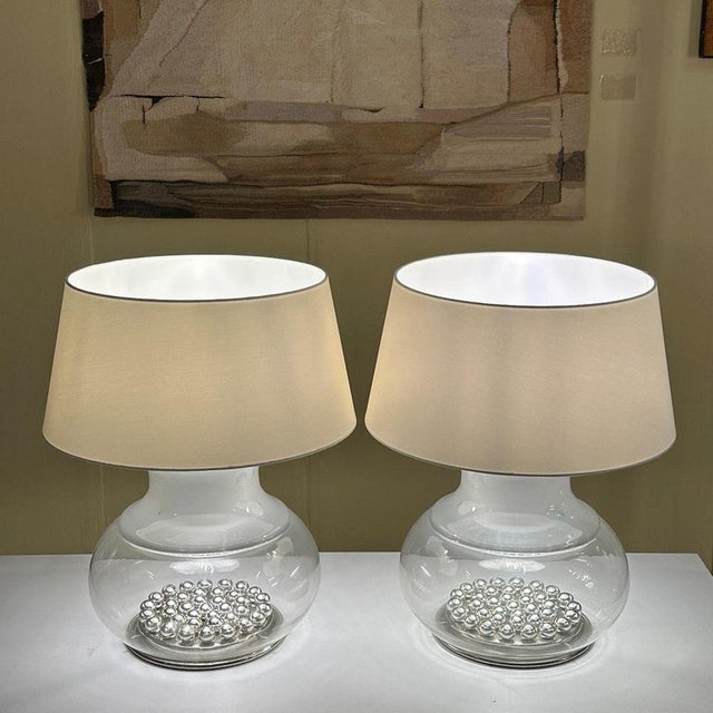 Goffredo Reggiani Large Table Lamps from Selenova, Murano, Italy, 1970s, Set of 2 For Sale - Image 4 of 15