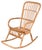 Mid-Century Italian French Riviera Curved Rattan and Bamboo Rocking Chair, 1970s For Sale