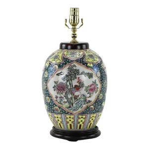 Chinese Late 19th Century Famille Rose Vase Table Lamp