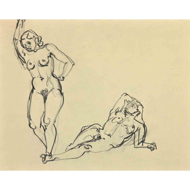 Posing Nudes is a drawing realized by an Anonymous artist in the 1950s. Charcoal on paper. Good Conditions. The artworks...