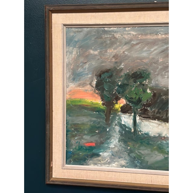 Mid-Century Modern Kai Nielsen, Landscape with Houses, 1960s, Oil on Panel, Framed For Sale - Image 3 of 13