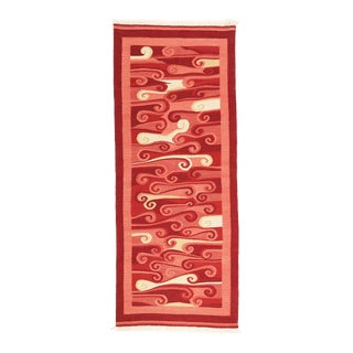 Handmade Modern Design Oushak Hallway Kilim Runner For Sale