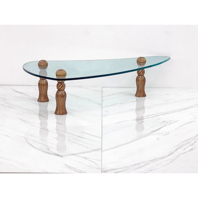 1960s Arthur Court Biomorphic Glass Tassel Coffee Table For Sale - Image 5 of 7