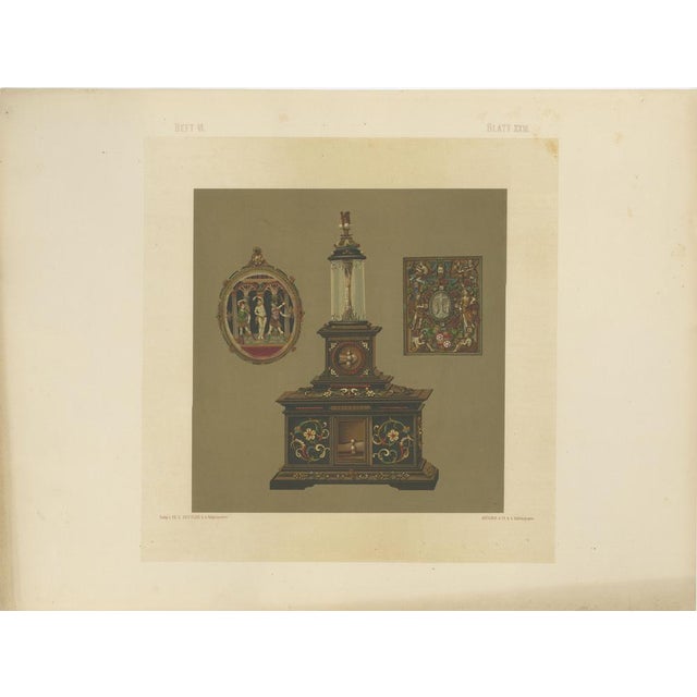 F. X. Zettler, Bavarian Royal Chapel Objects, 1874, Chromolithographs, Set of 2 For Sale - Image 4 of 9