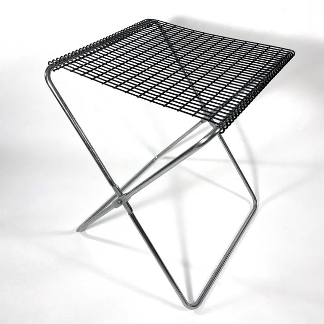 Black Mid-Century Italian Indoor/Outdoor Folding Table For Sale - Image 8 of 9