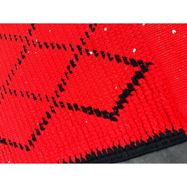 Red 1980s Moroccan Red Large Rug - 4'12" X 11'8" Ft For Sale - Image 8 of 8