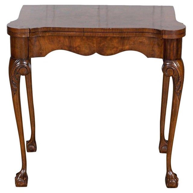 English Walnut & Mahogany Games Table, 1940s For Sale - Image 16 of 16