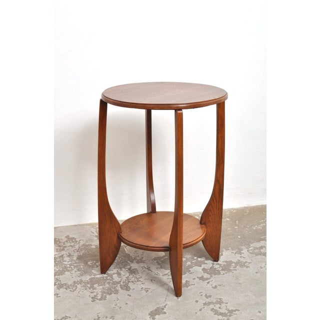 Brown Vintage Art Deco Side Table in Oak, 1920s For Sale - Image 8 of 8
