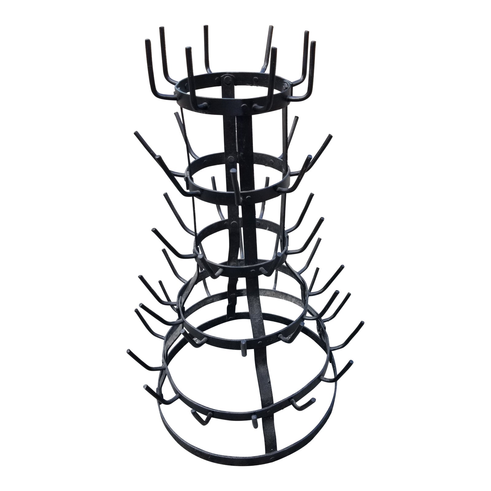 Wine Bottle Drying Rack in Black Iron Chairish