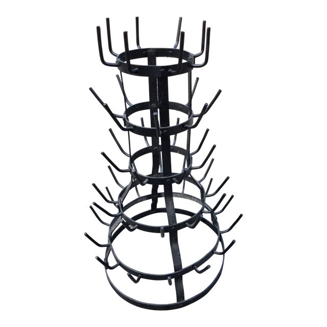 Wine Bottle Drying Rack in Black Iron Chairish