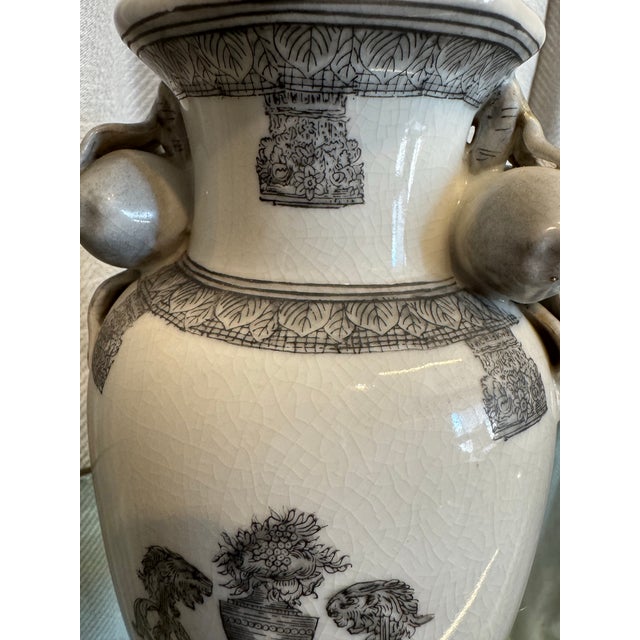 Black & White Yong Shen Tang Vase For Sale - Image 4 of 8
