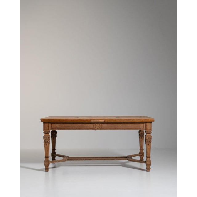 19th Century 19th Century France Rich Walnut Brown Extending Walnut Trestle Table For Sale - Image 5 of 11