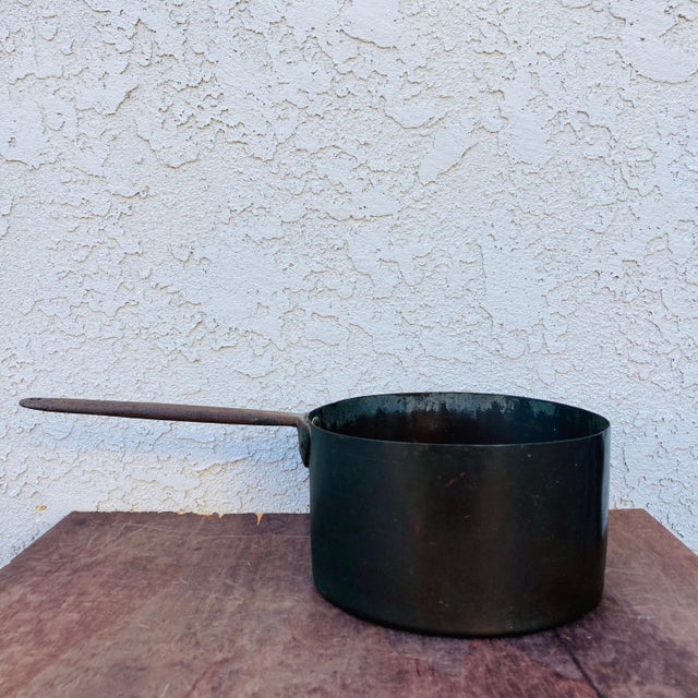 French Country Mid 1800s French Copper Saucepan, 19 Inch For Sale - Image 3 of 12