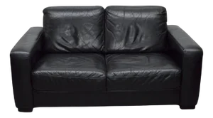 20th Century Black Leather 2-Seater Sofa from Natuzzi