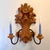 Tan Vintage Italian Rustic Carved Wood Two Arm Candle Wall Sconces - A Pair For Sale - Image 8 of 11